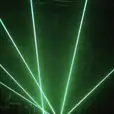 Hire a green laser light for your stage in a dark room.