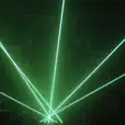 Green Laser Light Hire on a dark stage.