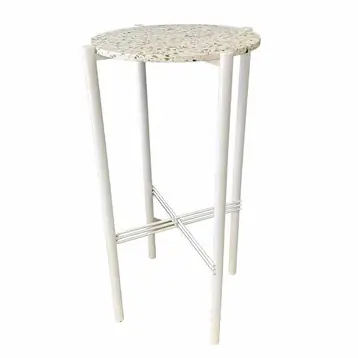 White Cross Bar Table Hire w/ Green Terrazzo Top