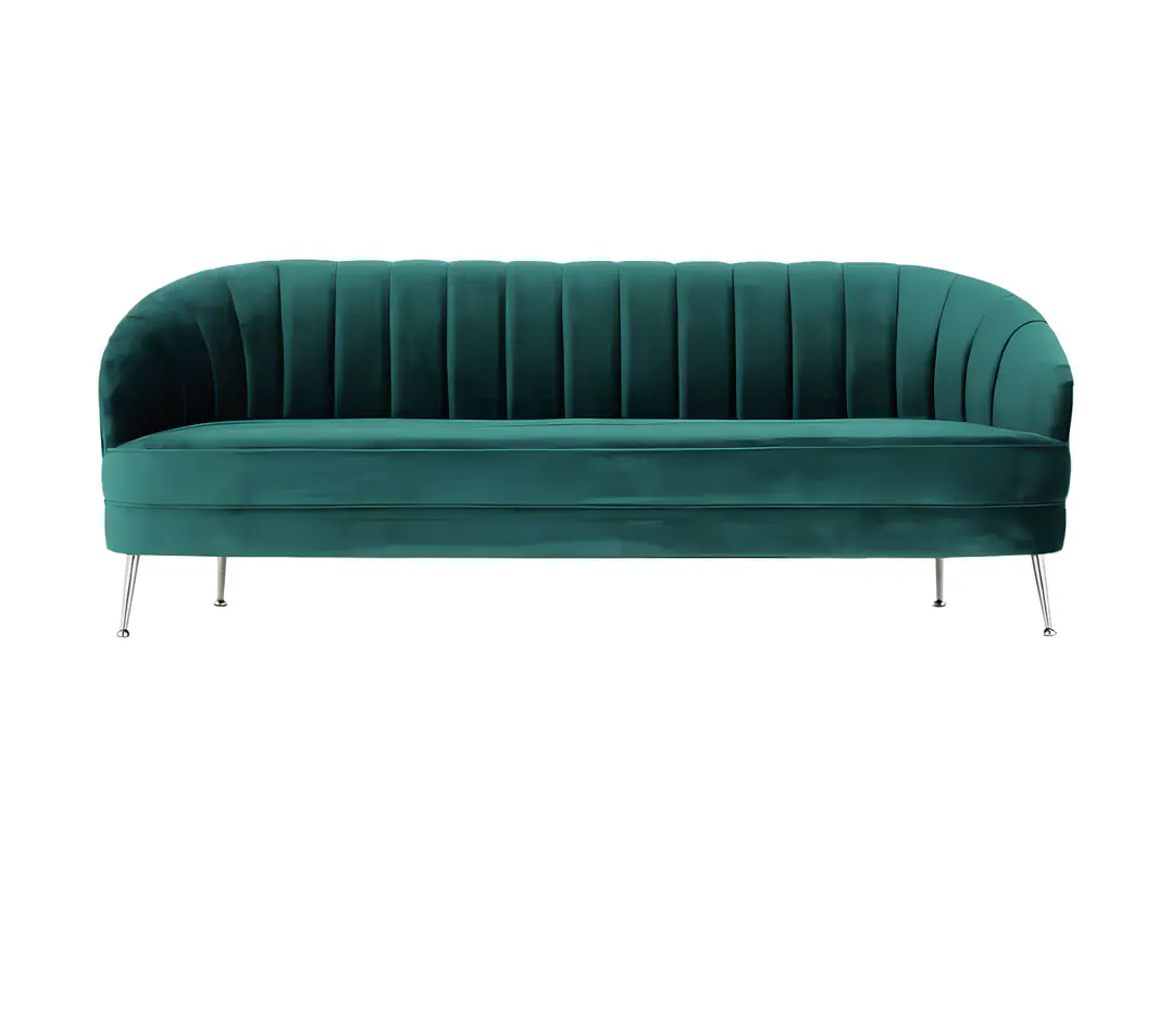 Harlow Three Seater Emerald Green Velvet Lounge