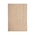 Natural rectangular jute rug with tightly woven texture and neat bound edges