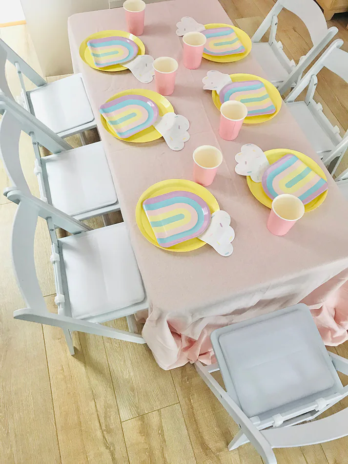 Kids gladiator chairs hired for a birthday party