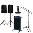 Our lectern with wireless microphone package for hire