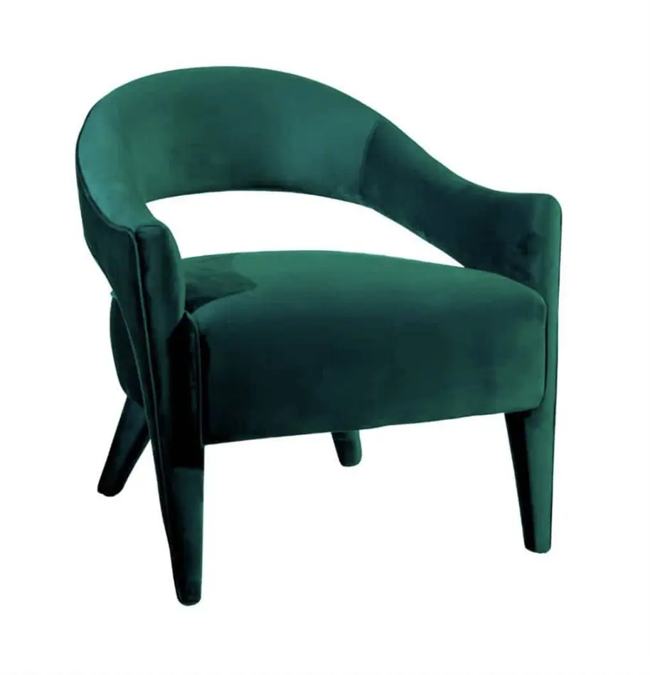 Lola Arm Chair Emerald Green Velvet