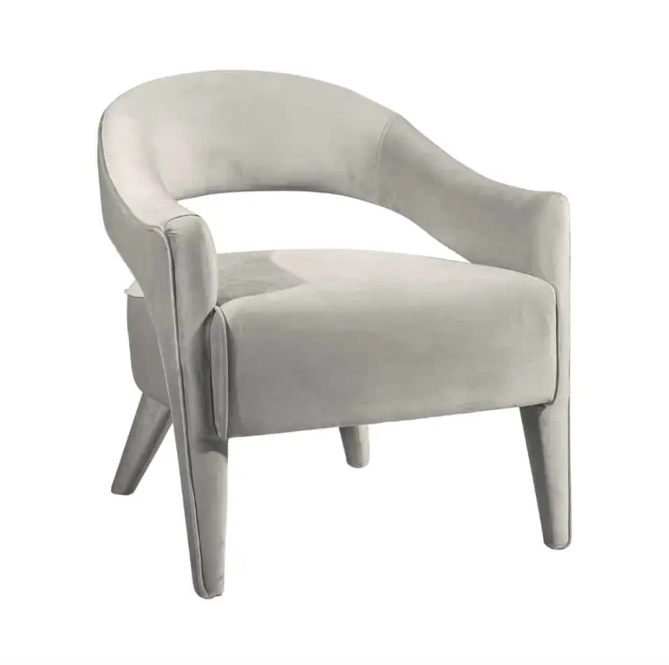Lola Arm Chair Grey Velvet