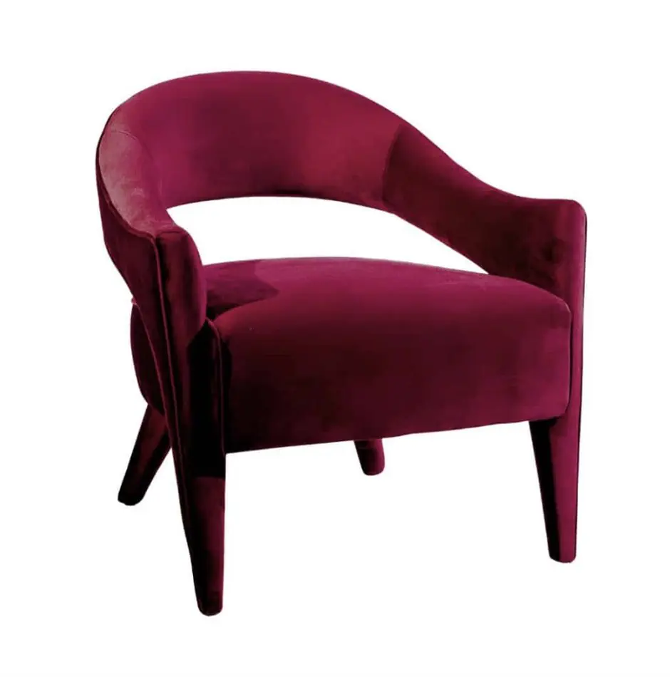 Lola Arm Chair Maroon Velvet