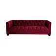 Luxe three seater maroon velvet lounge for styled events and brand activations