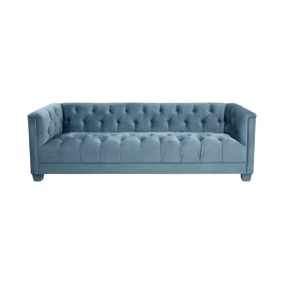 Luxe Three Seater Teal Velvet Lounge