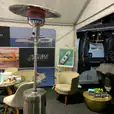 Mushroom heaters used for an outdoor boating event