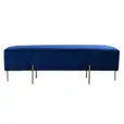 Navy Blue Velvet Ottoman Bench Hire
