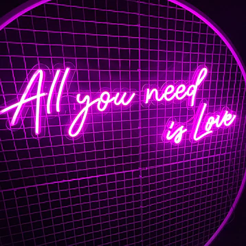 Neon Sign Hire: All You Need Is Love