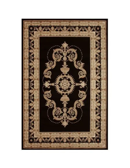 Ornate Rug Black and Gold