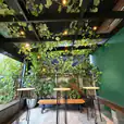 Our hairpin tables in an outdoor event setting