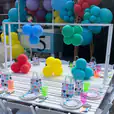 Our kids gladiator chairs hired for an outdoor birthday party