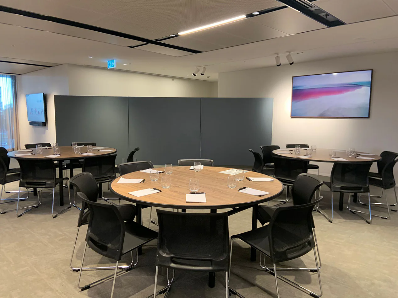 Our partition being used in an office event