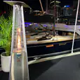 Our pyramid heater being used to heat up the wharf