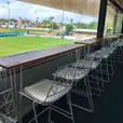 Our timber top wire tables hired for an event at a football ground