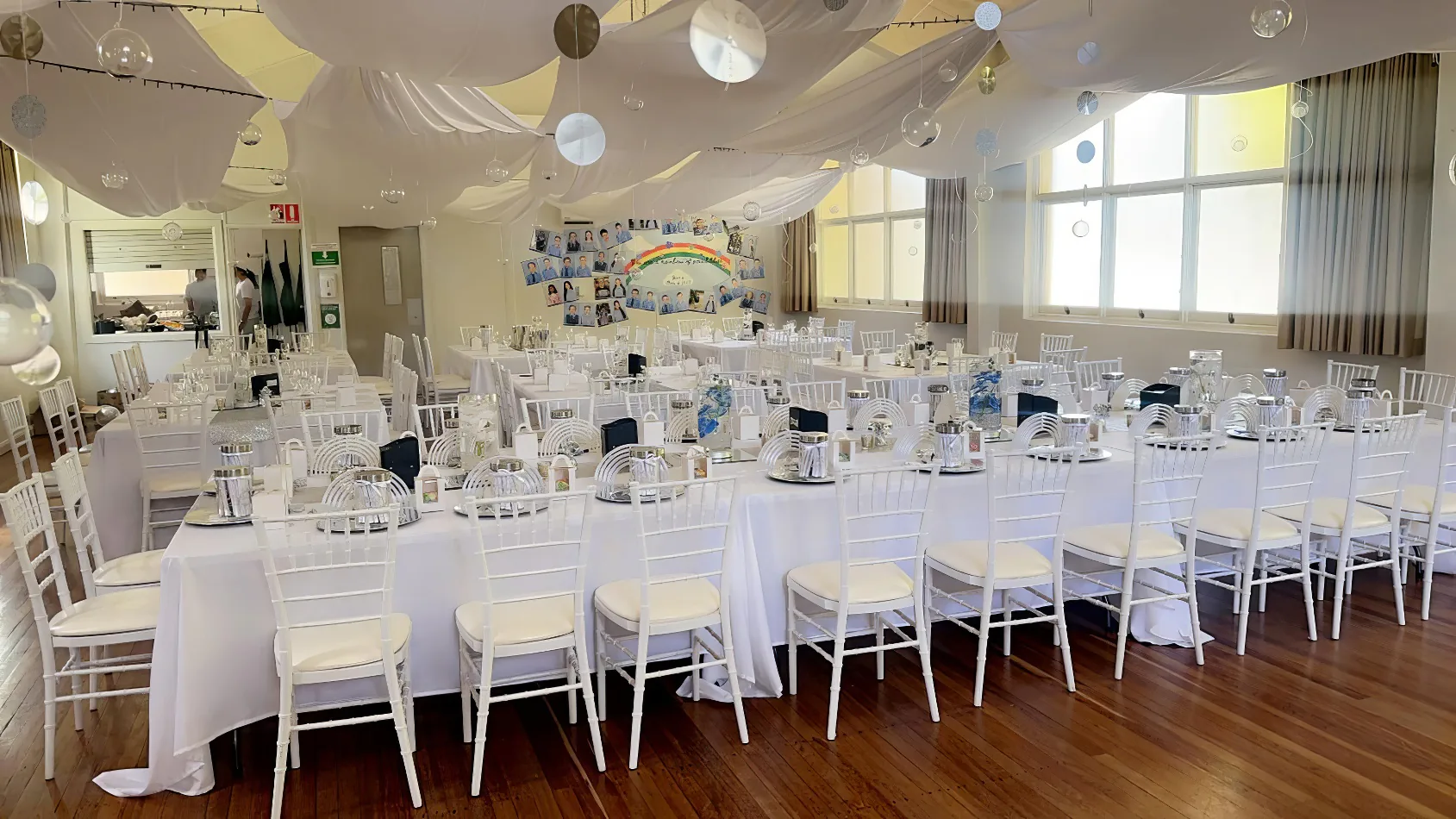Our trestle tables hired for an indoor formal event