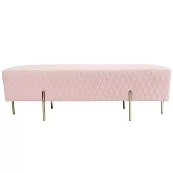 Pink Velvet Ottoman Bench