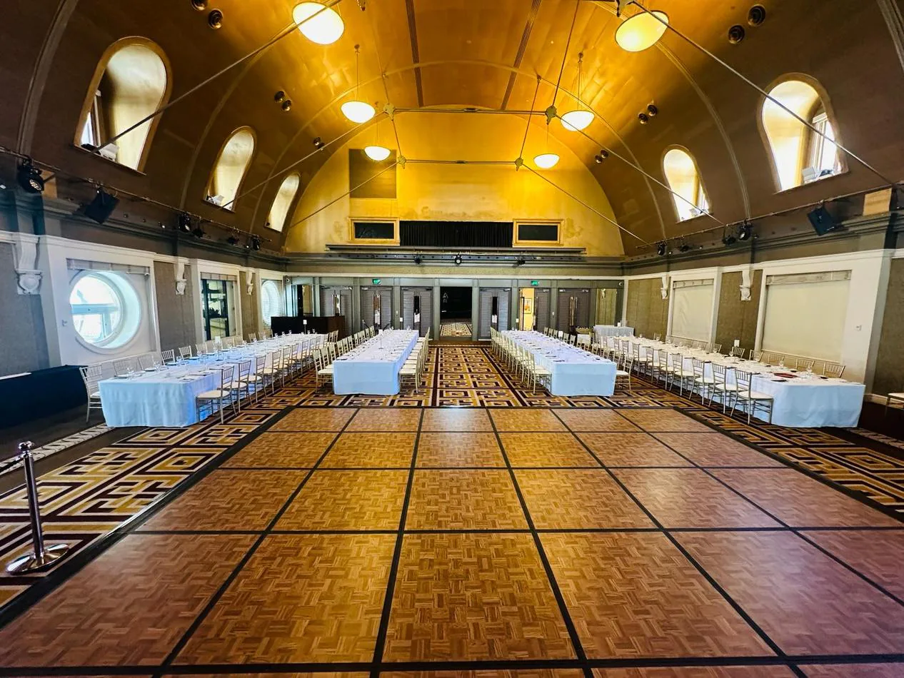 Our 2.4 metre plastic trestle tables hired for a church function