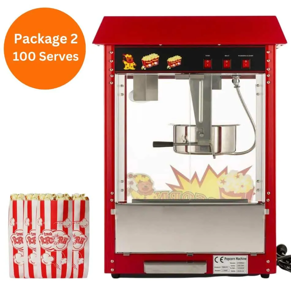 Popcorn Machine Hire - Package 2 (100 Serves)
