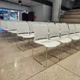 Premium white plastic conference shares ready for an audience