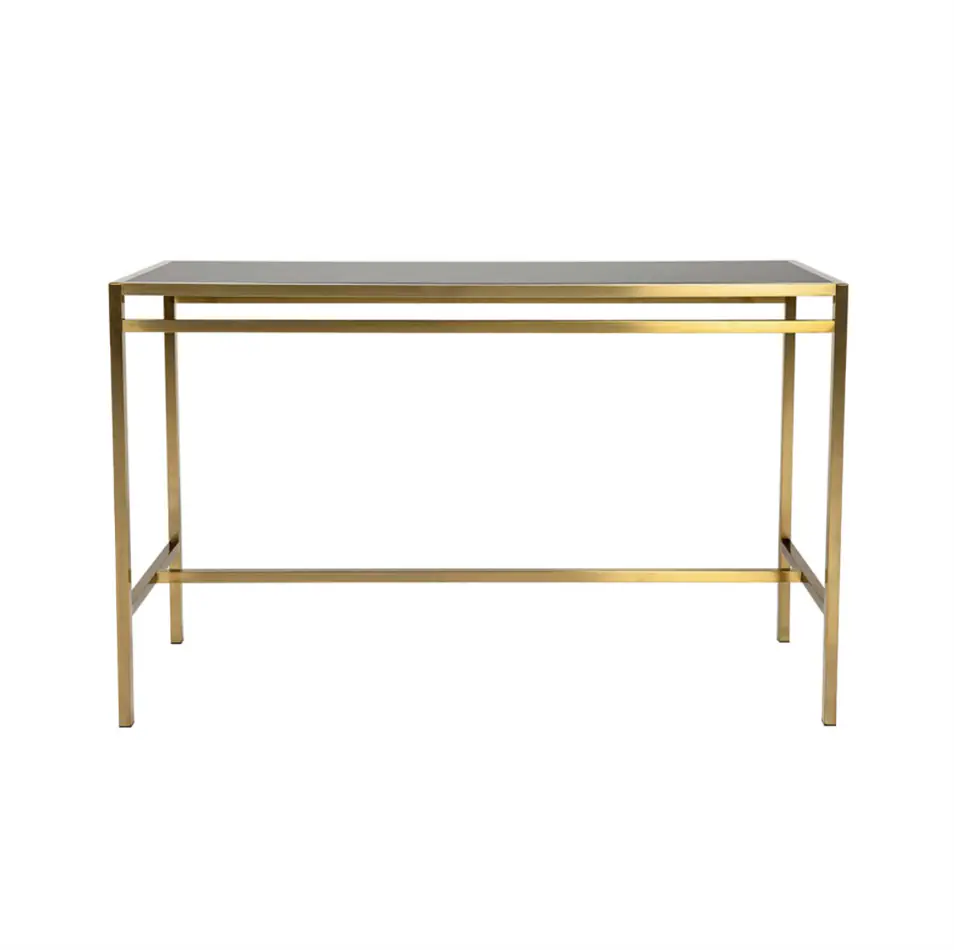 Gold Rectangular Tapas Table with Black Top