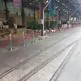 A long section of red velvet rope