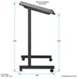 Side view and dimensions of our portable lectern