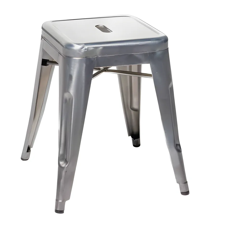 Silver Tolix Cafe Stool