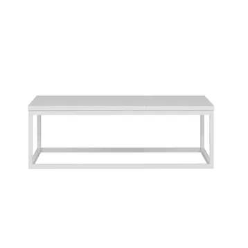 White Rectangular Coffee Table Hire w/ White Top