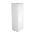 Individual white acrylic display plinth with a square top and smooth white sides