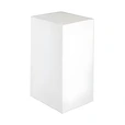 Individual white acrylic display plinth with a square top and smooth white sides
