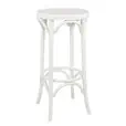White bentwood bar stool with classic timber grain finish at 75cm bar height for event hire