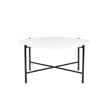 Black Cross Coffee Table Hire w/ White Top