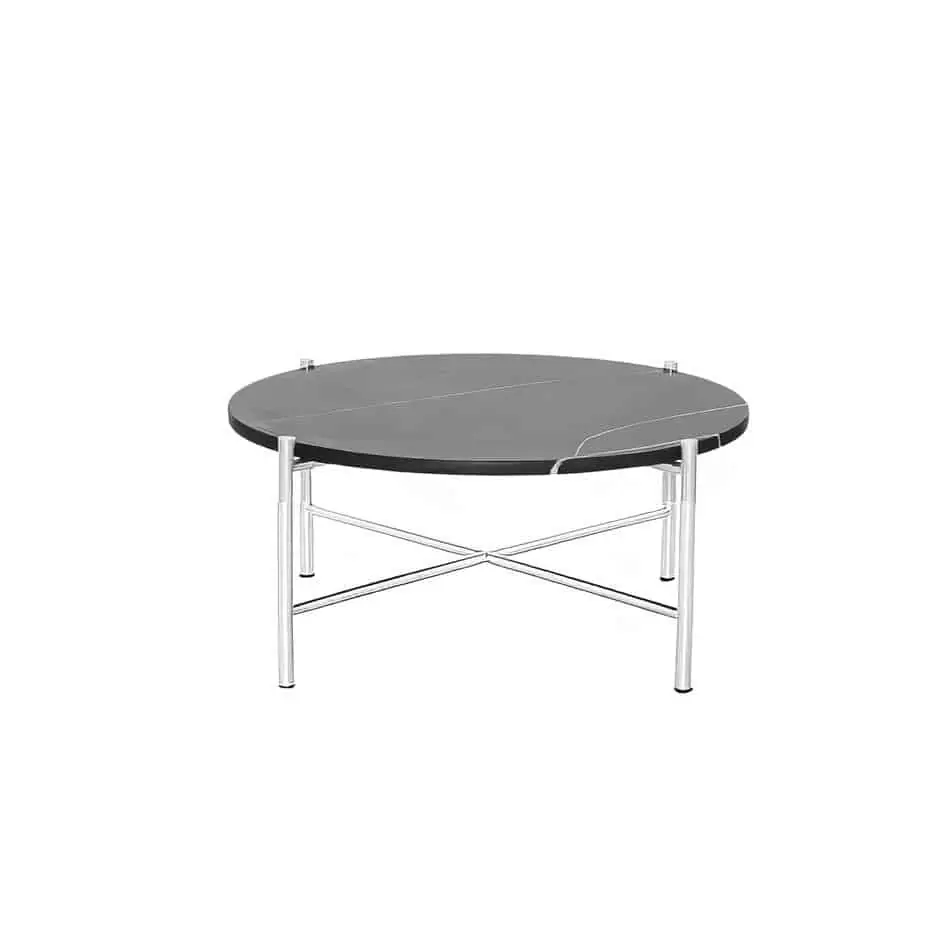 White Cross Coffee Table Hire w/ Black Top