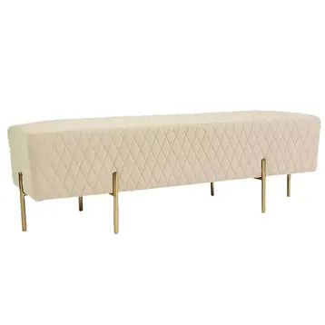White Velvet Ottoman Bench