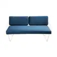 Wire Sofa Lounge w/ Navy Blue Velvet Cushions