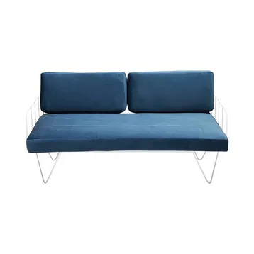 Wire 2 Seater Sofa w/ Navy Blue Velvet Cushions