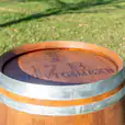 Top view of our 65cm wide wine barrel
