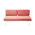 Wire 2 Seater Sofa with Pink Velvet Cushions